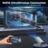 Mini projecteur intelligent 4K Android 12.0 720P natif 1280*720P double WIFI6 BT5.0 Portable extérieur 180 ° Projecteur de faisceau de cinéma rotatif