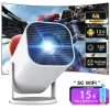 Mini projecteur intelligent 4K Android 12.0 720P natif 1280*720P double WIFI6 BT5.0 Portable extérieur 180 ° Projecteur de faisceau de cinéma rotatif